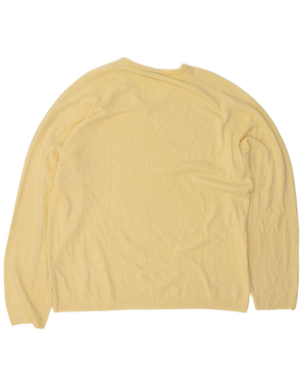 Marks & Spencer Mens Blue Harbour V-Neck Jumper Sweater XL Yellow Acrylic
