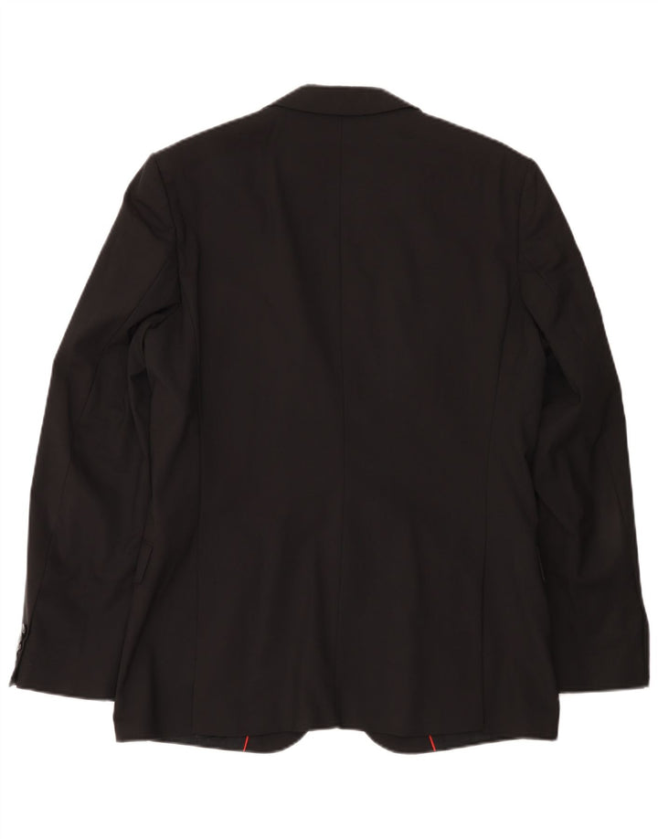 Hugo Boss Mens 2 Button Blazer Jacket EU 50 Large Black Wool