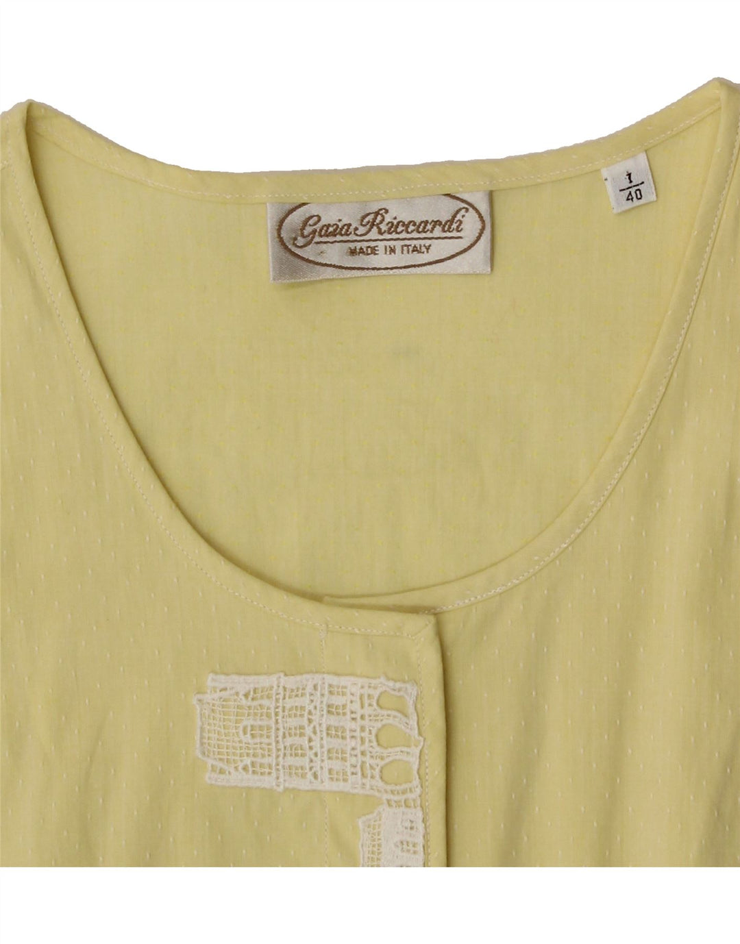VINTAGE Womens Graphic Oversized Blouse Top IT 40 Small Yellow Vintage Vintage and Second-Hand Vintage from Messina Hembry 