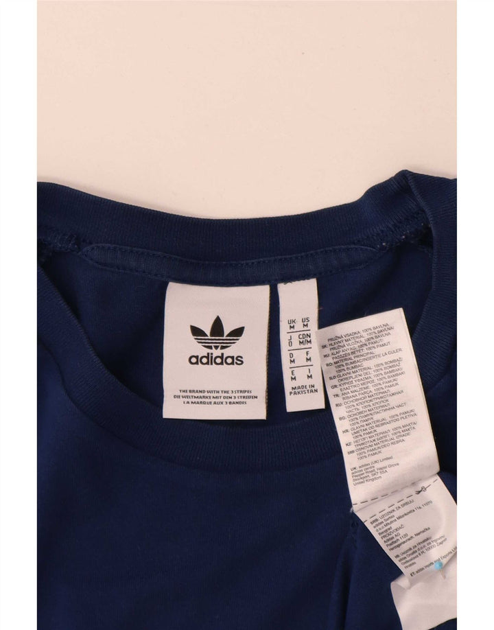 Adidas Mens T-Shirt Top Medium Navy Blue Cotton