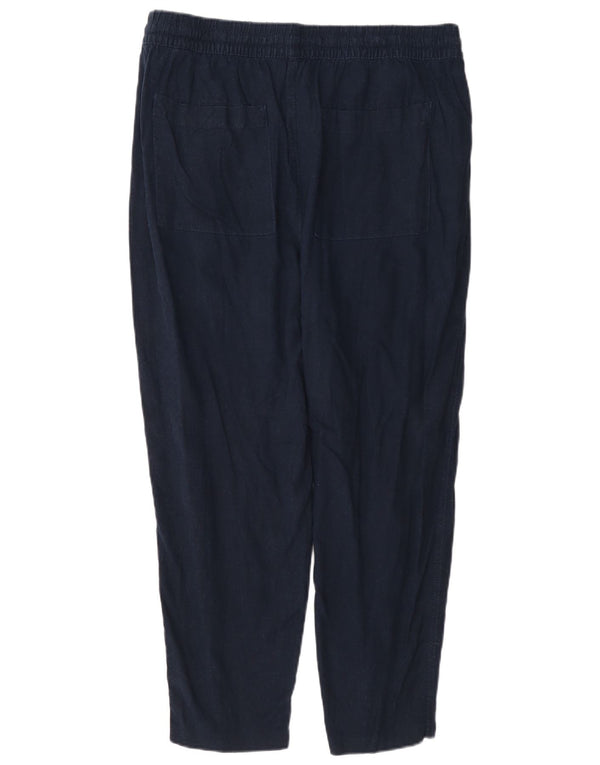 Marks & Spencer Womens Casual Trousers UK 16 Large W34 L26 Navy Blue