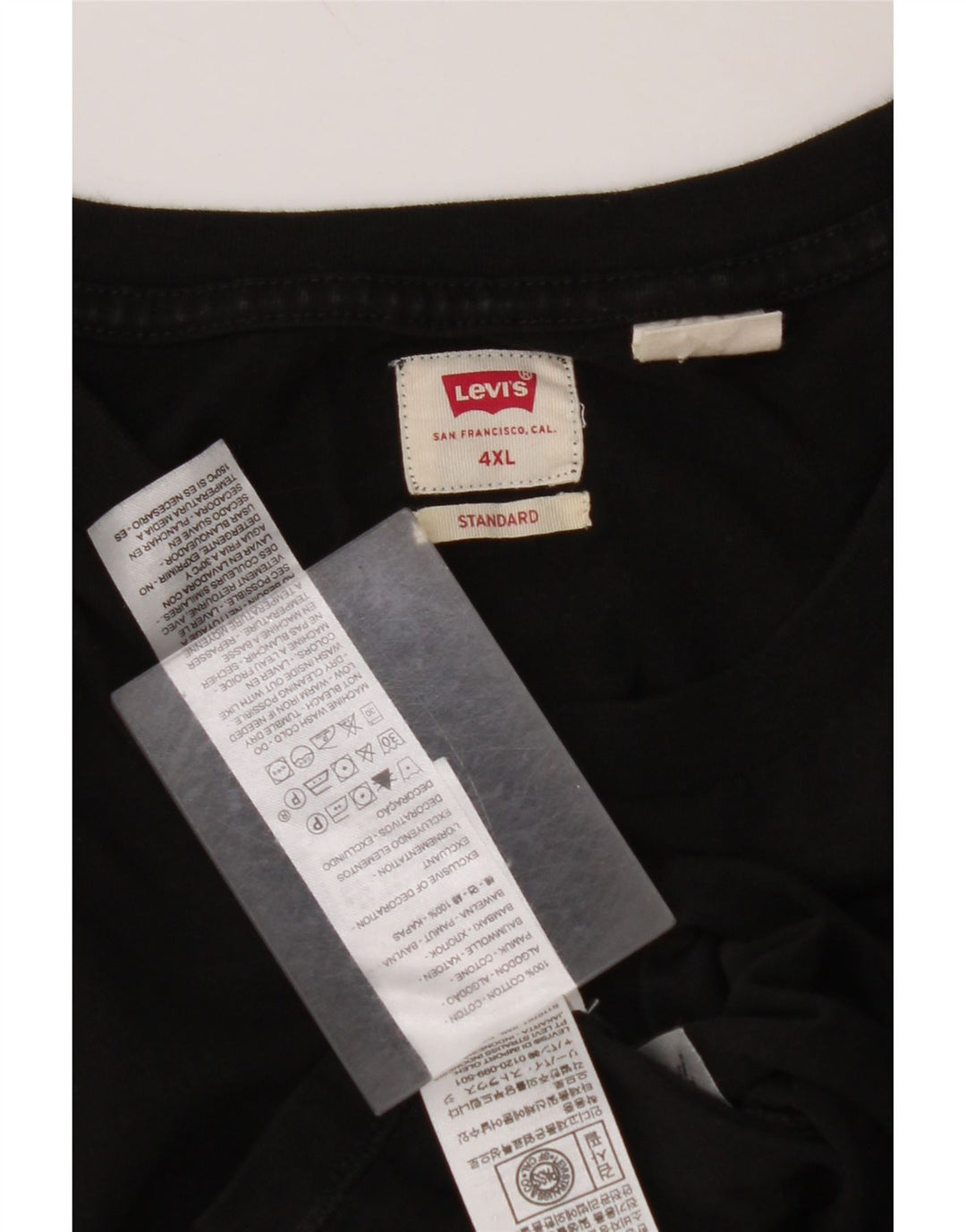 LEVI'S Mens Standard T-Shirt Top 4XL Black Cotton