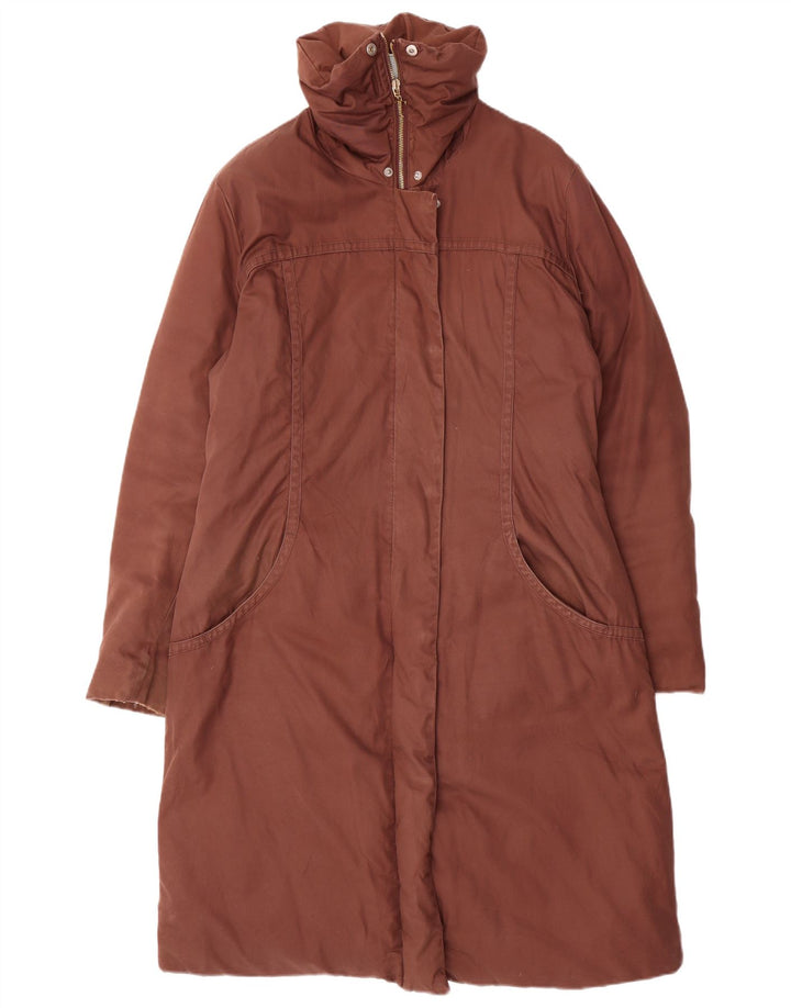 Trussardi Jeans Womens Overcoat IT 48 XL Brown Cotton