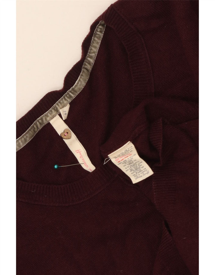 WHITE STUFF Womens Cardigan Sweater UK 14 Medium Maroon Viscose
