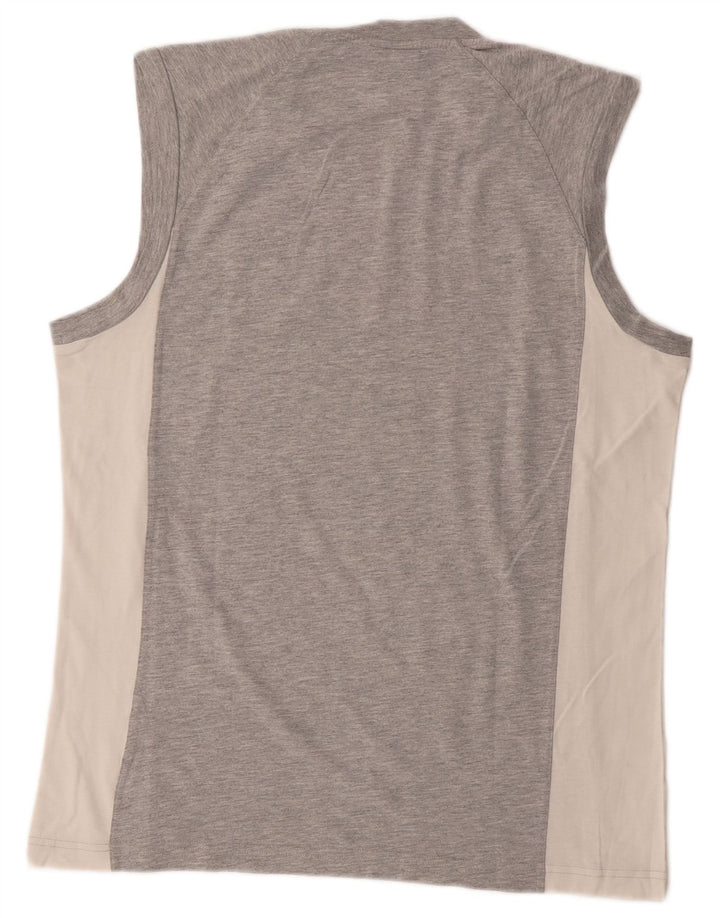 ADIDAS Mens Graphic Vest Top Medium Grey Colourblock