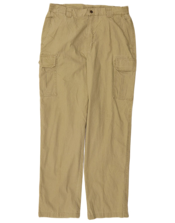 L.L.Bean Mens Tapered Cargo Trousers W34 L32 Khaki Cotton