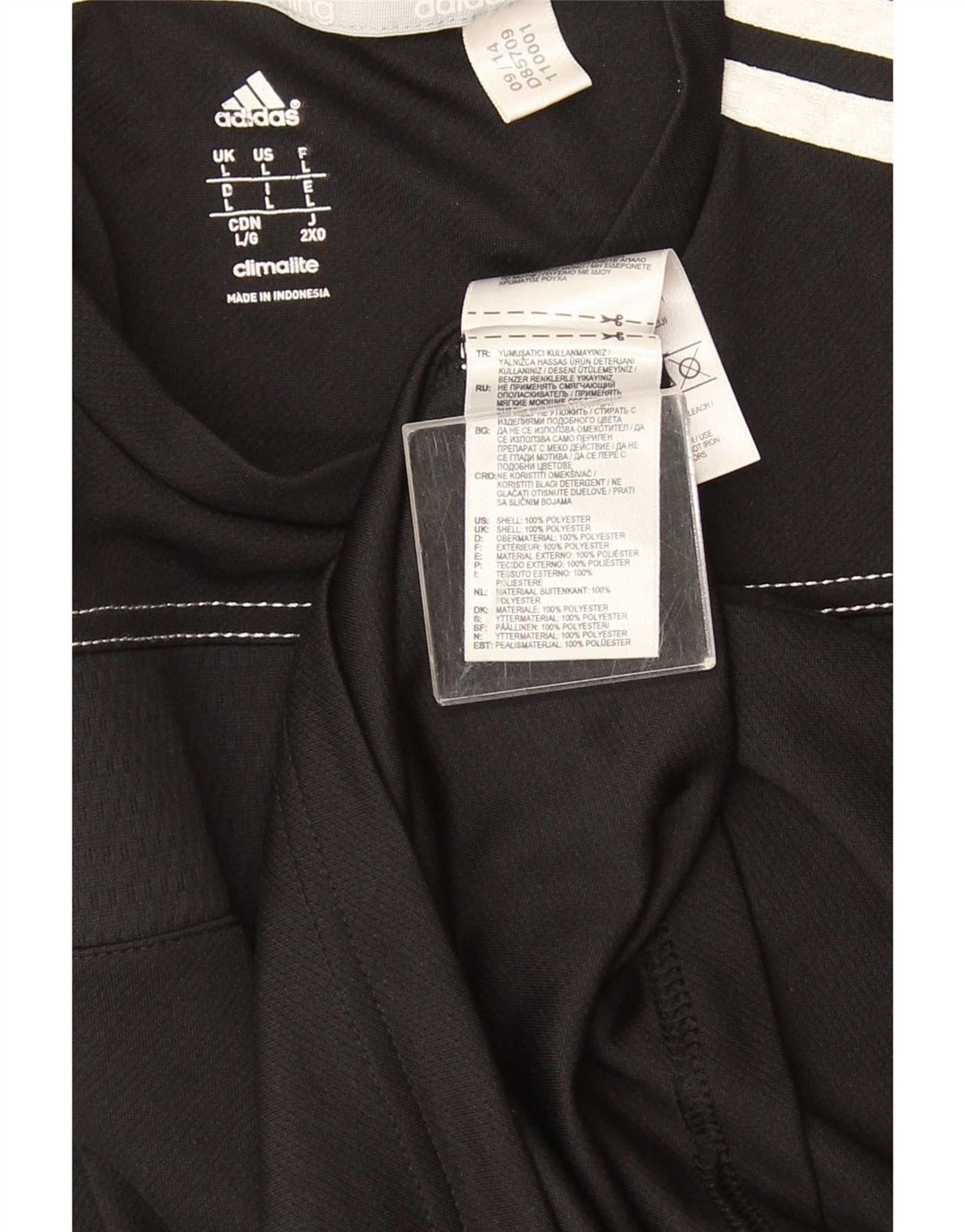 Adidas Mens Top Long Sleeve Large Black Polyester