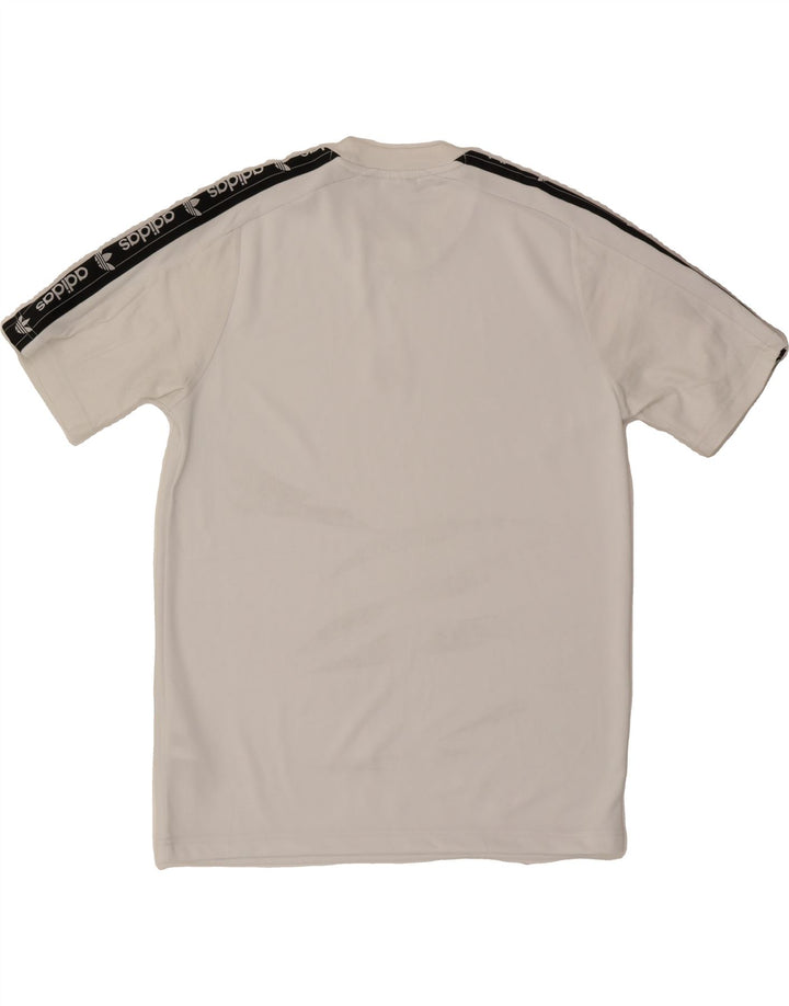 ADIDAS Mens Graphic T-Shirt Top Small White Colourblock Polyester Vintage Adidas and Second-Hand Adidas from Messina Hembry 
