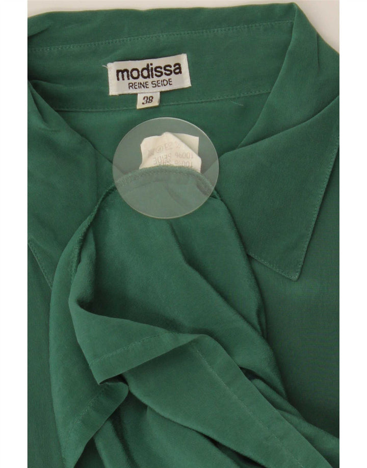 Reine Seide Womens Shirt Blouse EU 38 Medium Green Silk