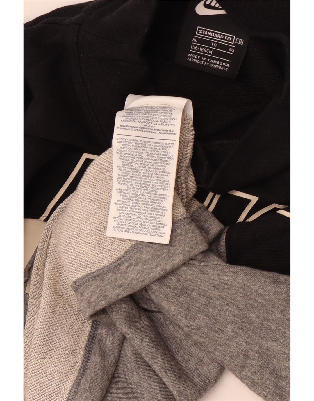 NIKE Girls Crop Standard Fit Sweatshirt Jumper 13-14 Years XL Grey