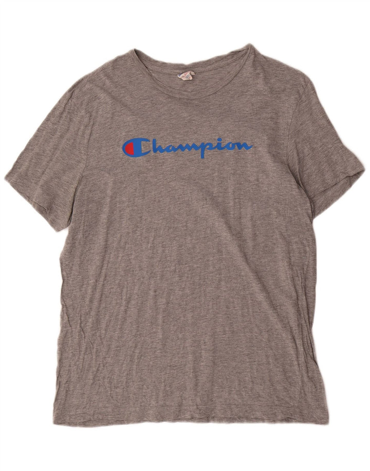 Champion Mens Graphic T-Shirt Top XL Grey