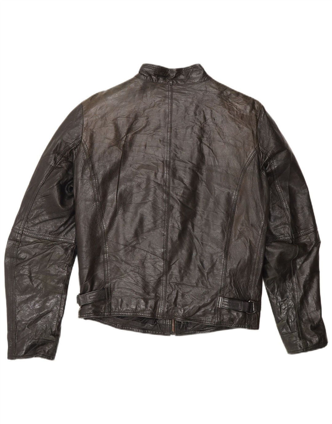 Rifle Womens Leather Racer Jacket Uk 14 Medium Black