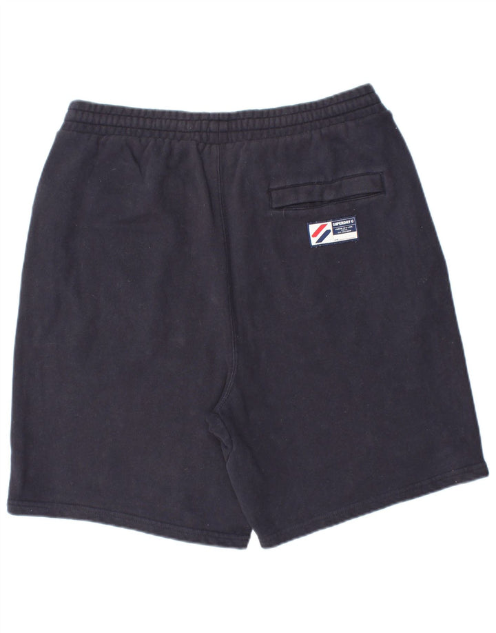 SUPERDRY Mens Sport Shorts Large  Navy Blue Cotton