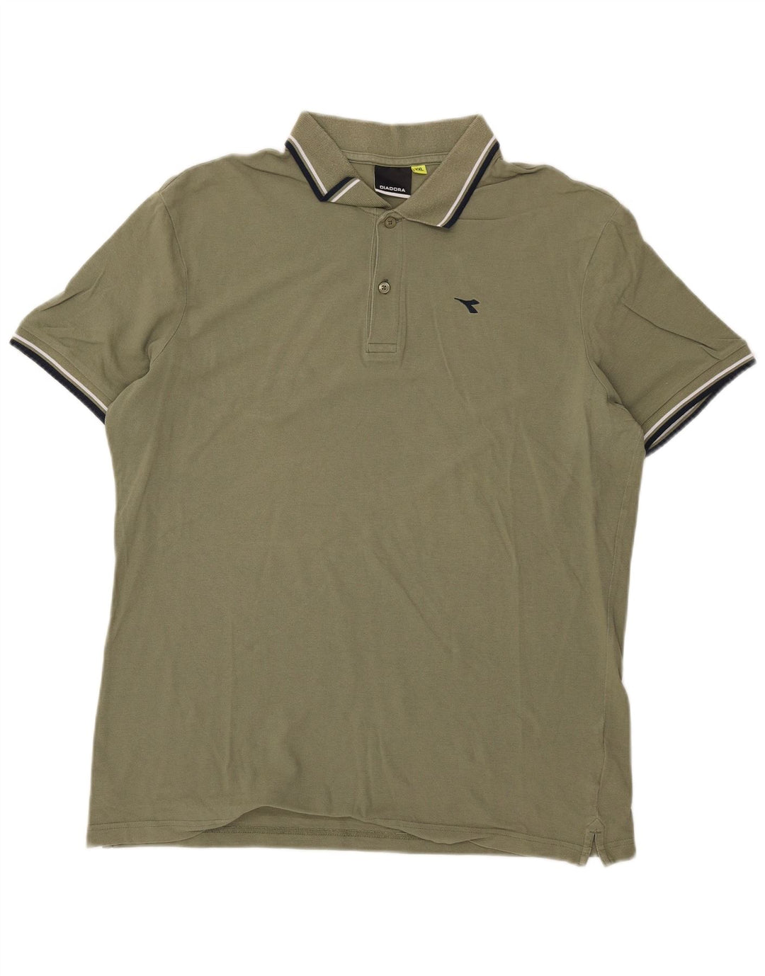 Diadora Mens Polo Shirt 2XL Khaki Cotton