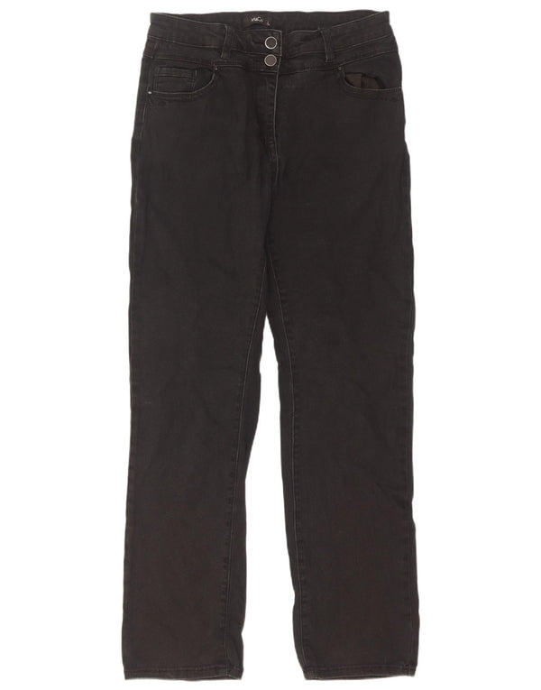 M&Co Womens High Waist Straight Jeans UK 12 Medium W30 L30 Black