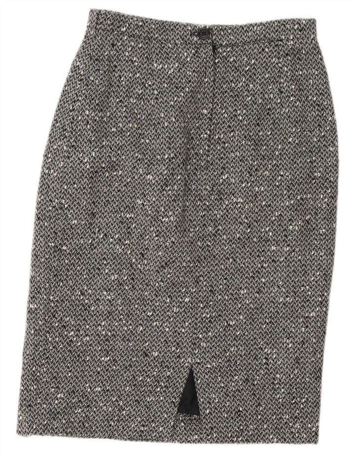 Chic Womens 3 Button 2 Piece Skirt Set IT 42 Medium W28  Grey Flecked