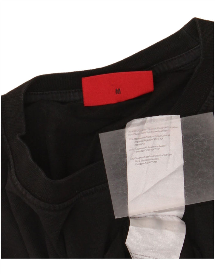 Hugo Boss Mens Graphic T-Shirt Top Medium Black Cotton