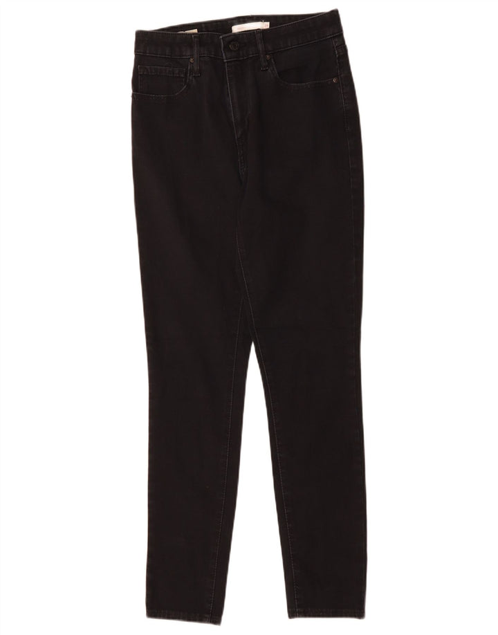 LEVI'S Womens 721 High Rise Skinny Jeans W28 L28 Black Cotton