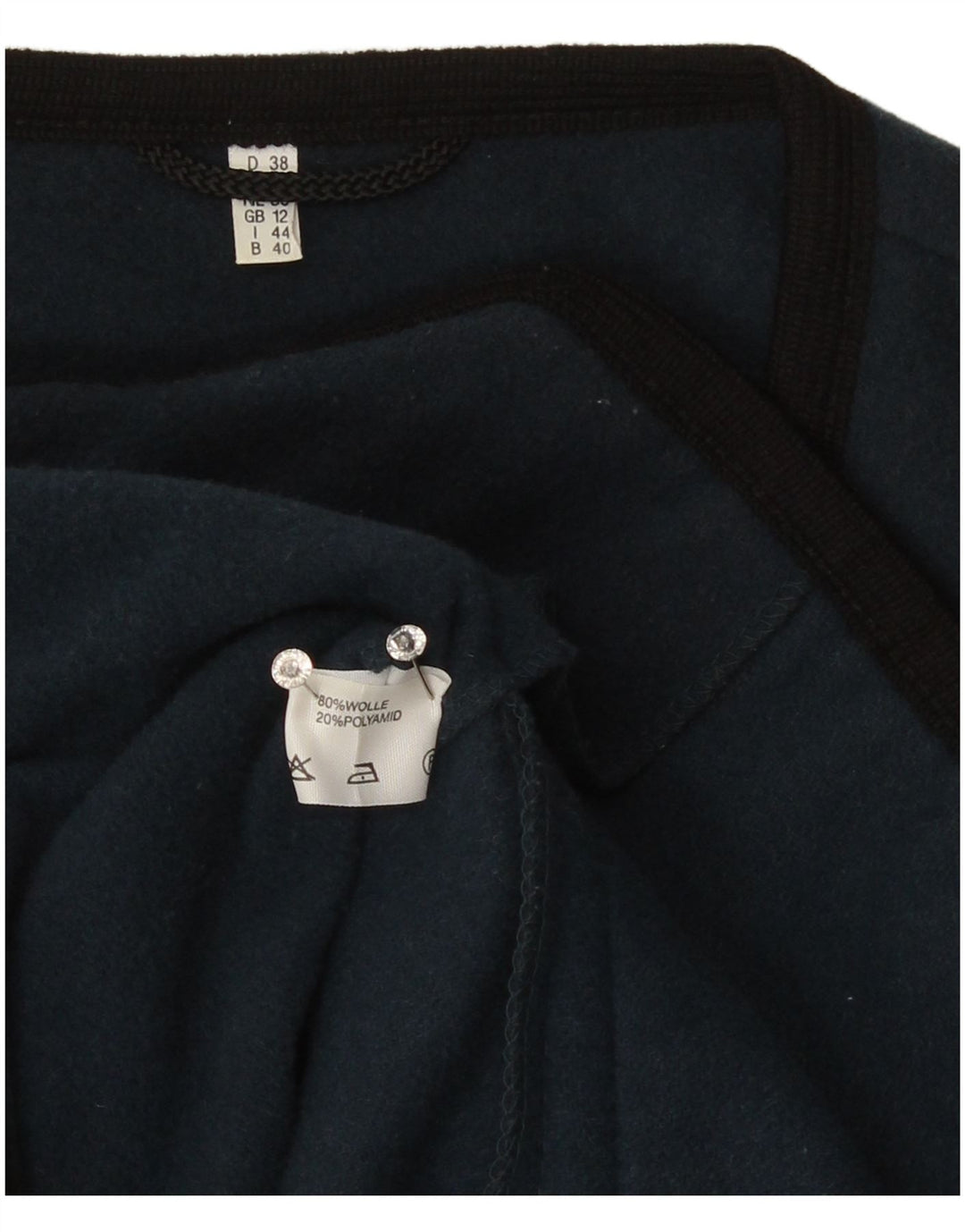 Vintage Womens Cardigan Sweater UK 12 Medium Navy Blue Wool