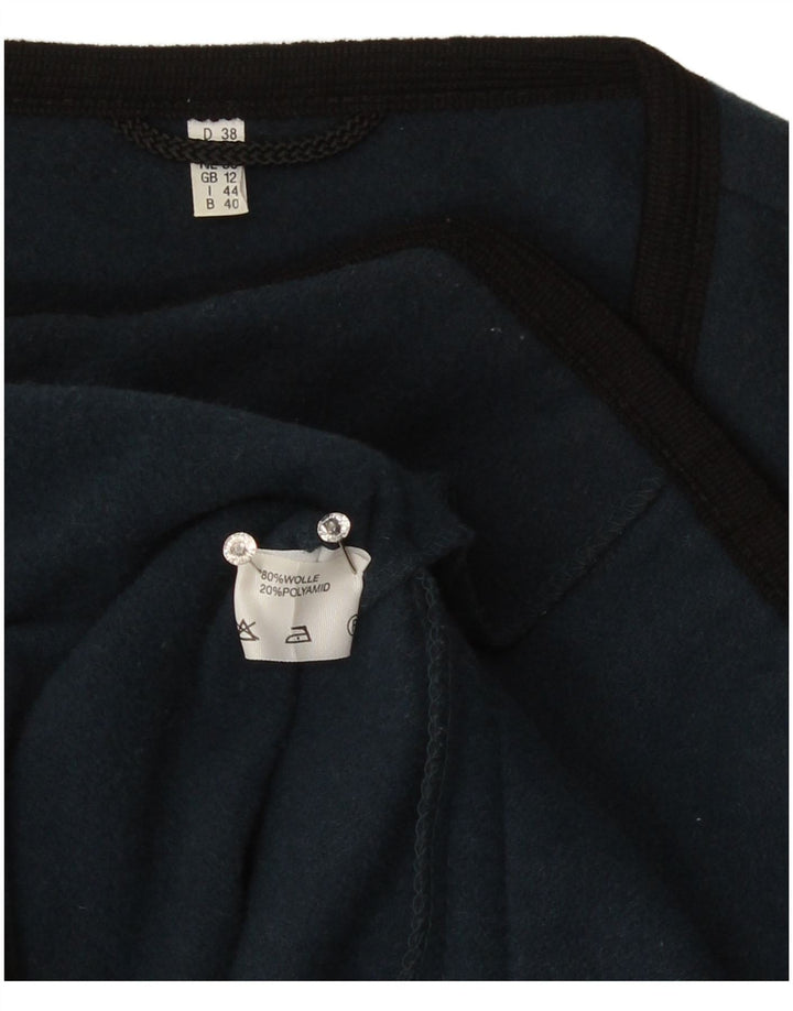 Vintage Womens Cardigan Sweater UK 12 Medium Navy Blue Wool