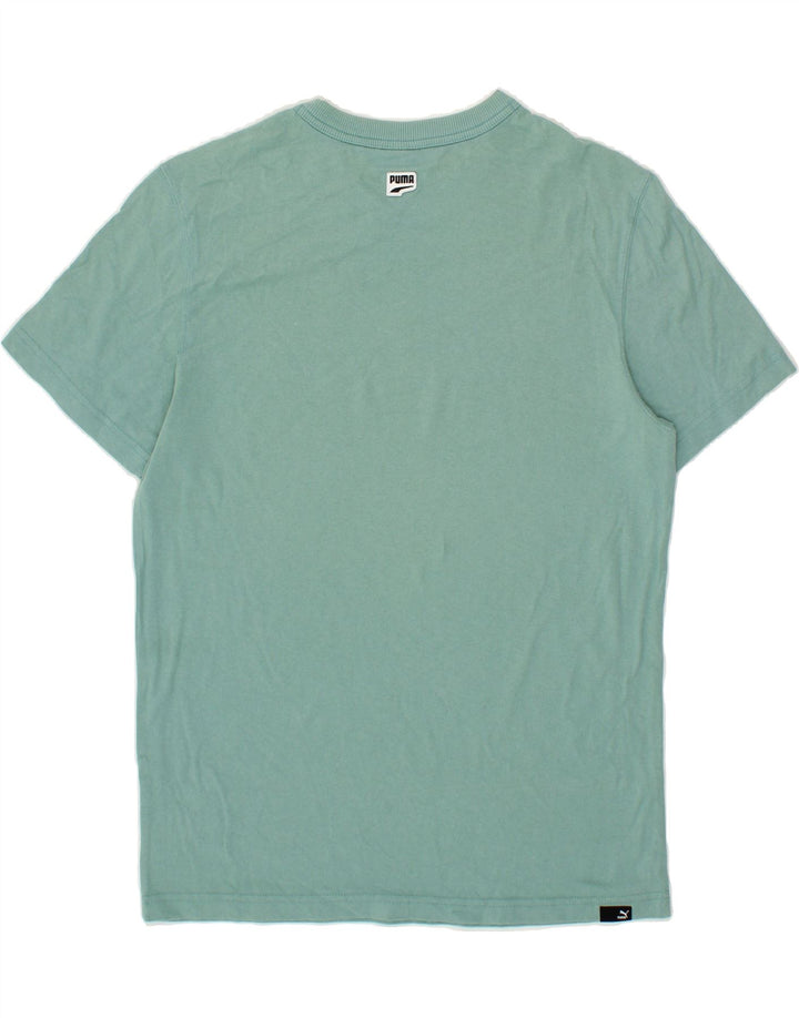 PUMA Mens Graphic T-Shirt Top Small Turquoise Cotton Vintage Puma and Second-Hand Puma from Messina Hembry 