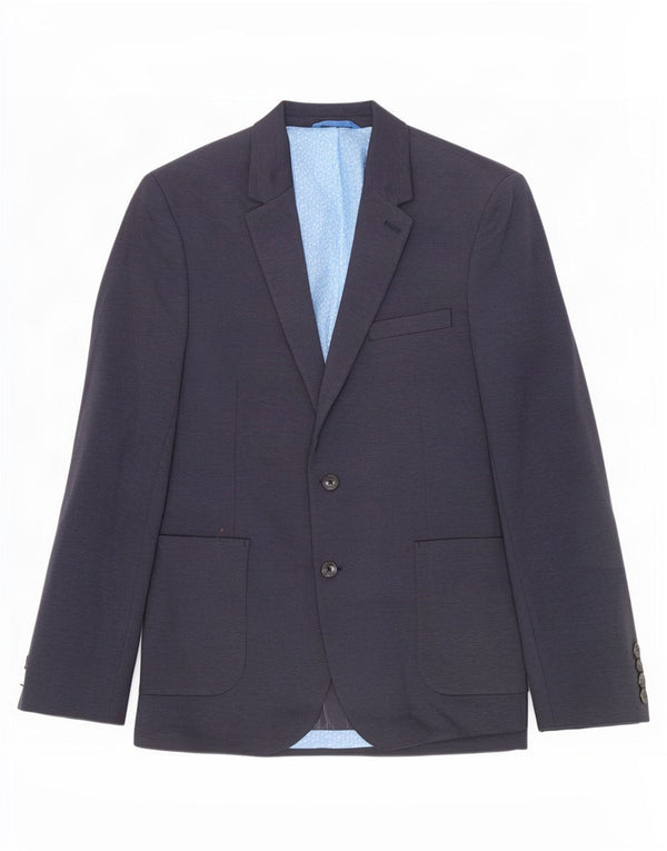 Marks & Spencer Mens 2 Button Slim Blazer Jacket UK 42 Large Navy Blue