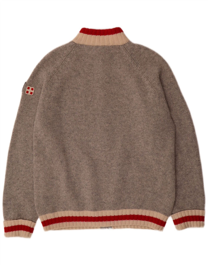 MC NEAL Mens Cardigan Sweater 2XL Grey Wool