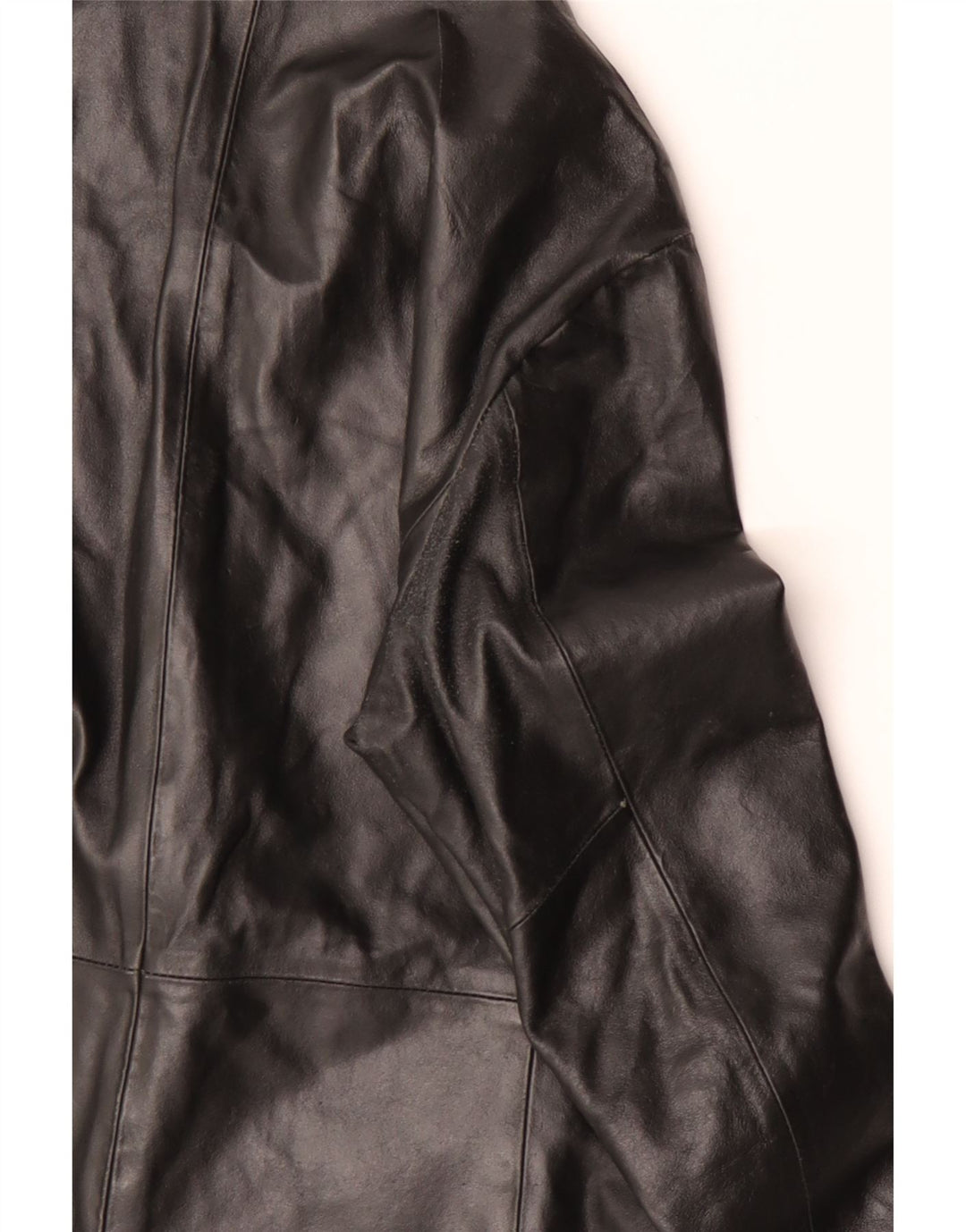 VINTAGE Mens Leather Coat UK 36 Small Black Leather