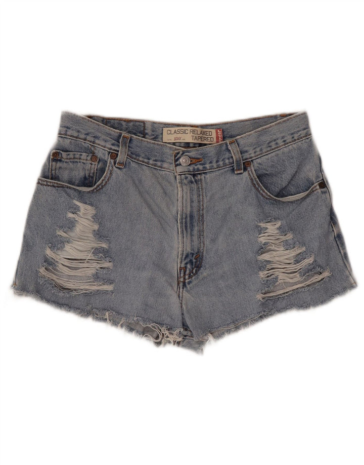 LEVI'S Womens 550 Distressed Denim Shorts US 12 Large W30  Blue