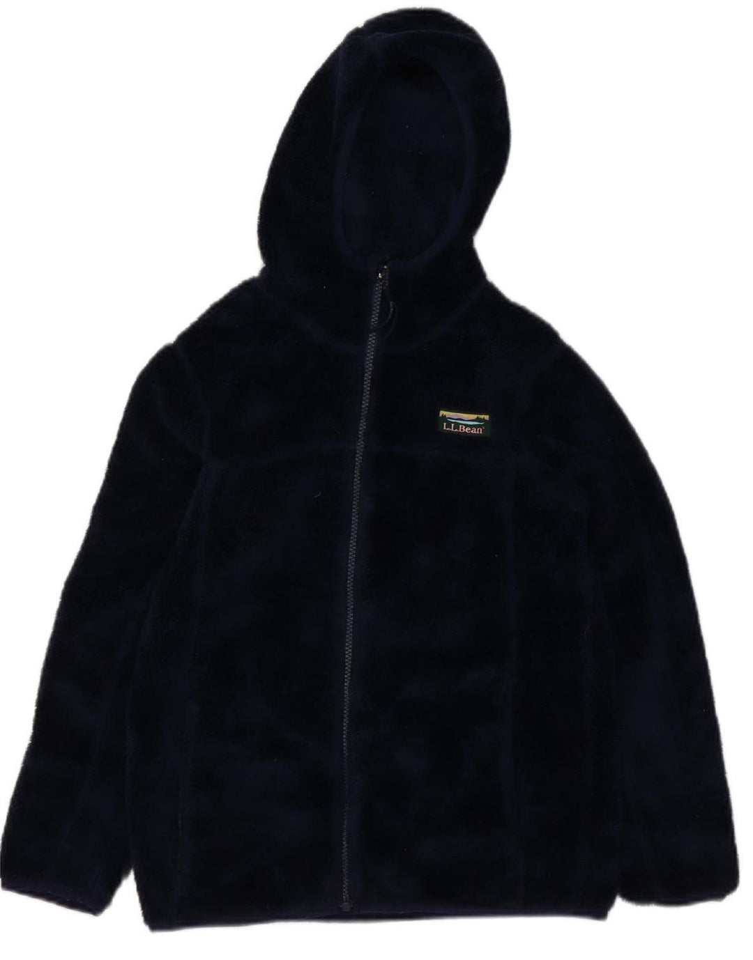 L.L.BEAN Boys Hooded Fleece Jacket 10-11 Years Medium  Navy Blue Polyester