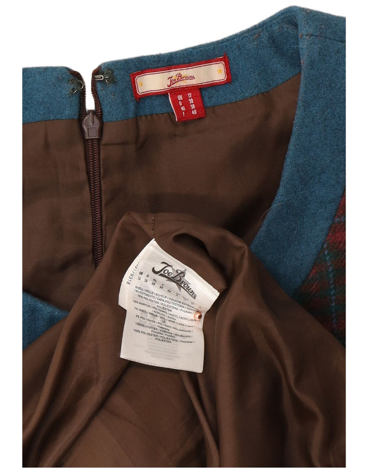 JOE BROWNS Womens Sleeveless Sheath Dress UK 12 Medium Red Check Polyester