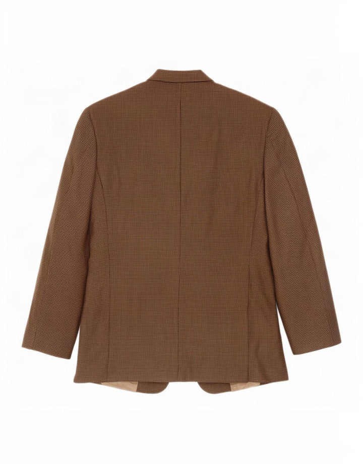 Burberry Mens 2 Button Blazer Jacket UK 44 Large Brown Houndstooth Wool