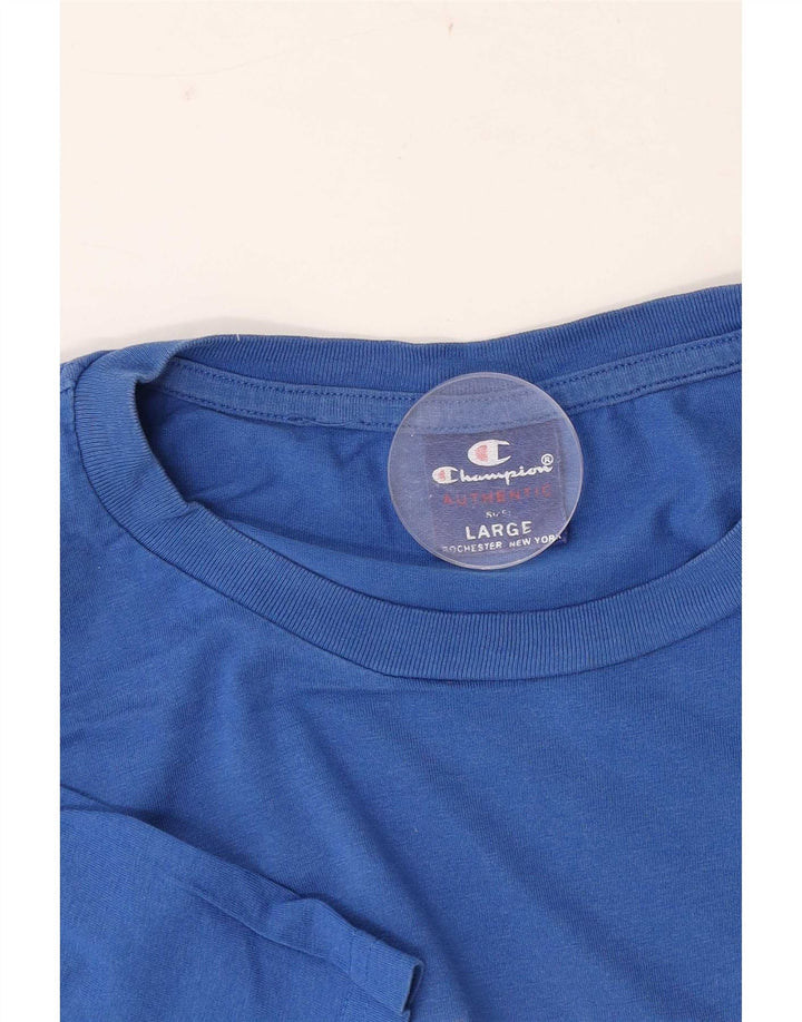 Champion Mens Graphic T-Shirt Top Large Blue