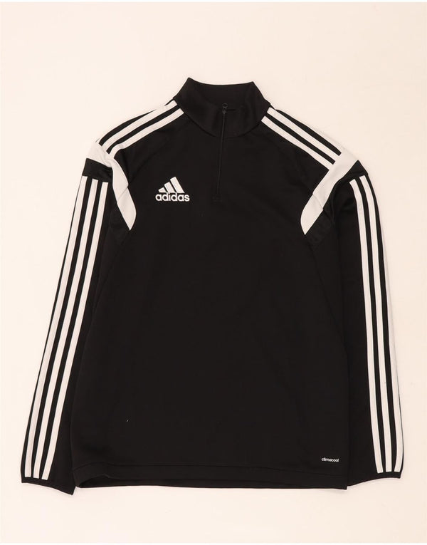 ADIDAS Boys Climacool Pullover Tracksuit Top 13-14 Years XL Black