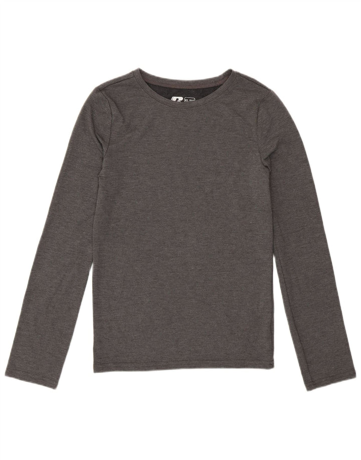 Russell Athletic Girls Top Long Sleeve 14-15 Years XL Grey Polyester Modern
