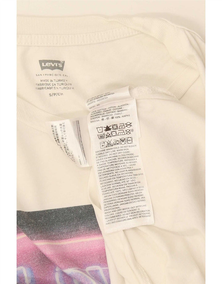 Levi's Mens Graphic T-Shirt Top Small White Cotton
