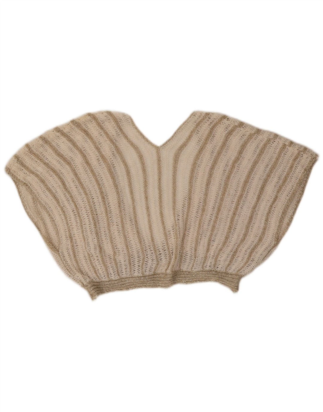 Vintage Womens 2 Piece Skirt Set UK 8 Small W26  Beige Striped Acrylic