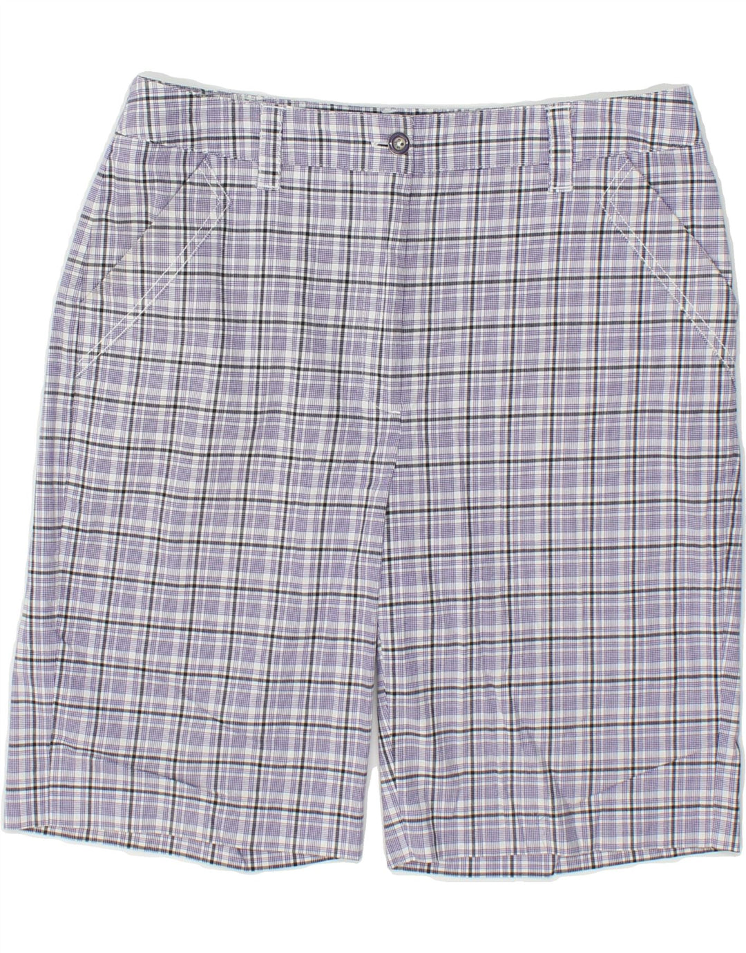 VINTAGE Womens Chino Shorts US 6 Medium W28 Blue Check Cotton Vintage Vintage and Second-Hand Vintage from Messina Hembry 