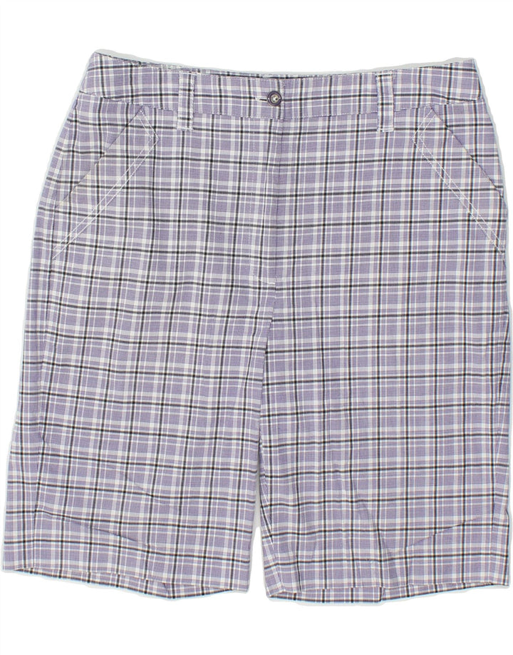 VINTAGE Womens Chino Shorts US 6 Medium W28 Blue Check Cotton Vintage Vintage and Second-Hand Vintage from Messina Hembry 