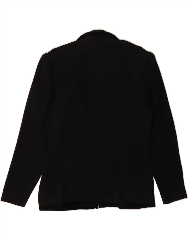 LUISA SPAGNOLI Womens 1 Button Blazer Jacket IT 48 XL Black Wool Vintage Luisa Spagnoli and Second-Hand Luisa Spagnoli from Messina Hembry 