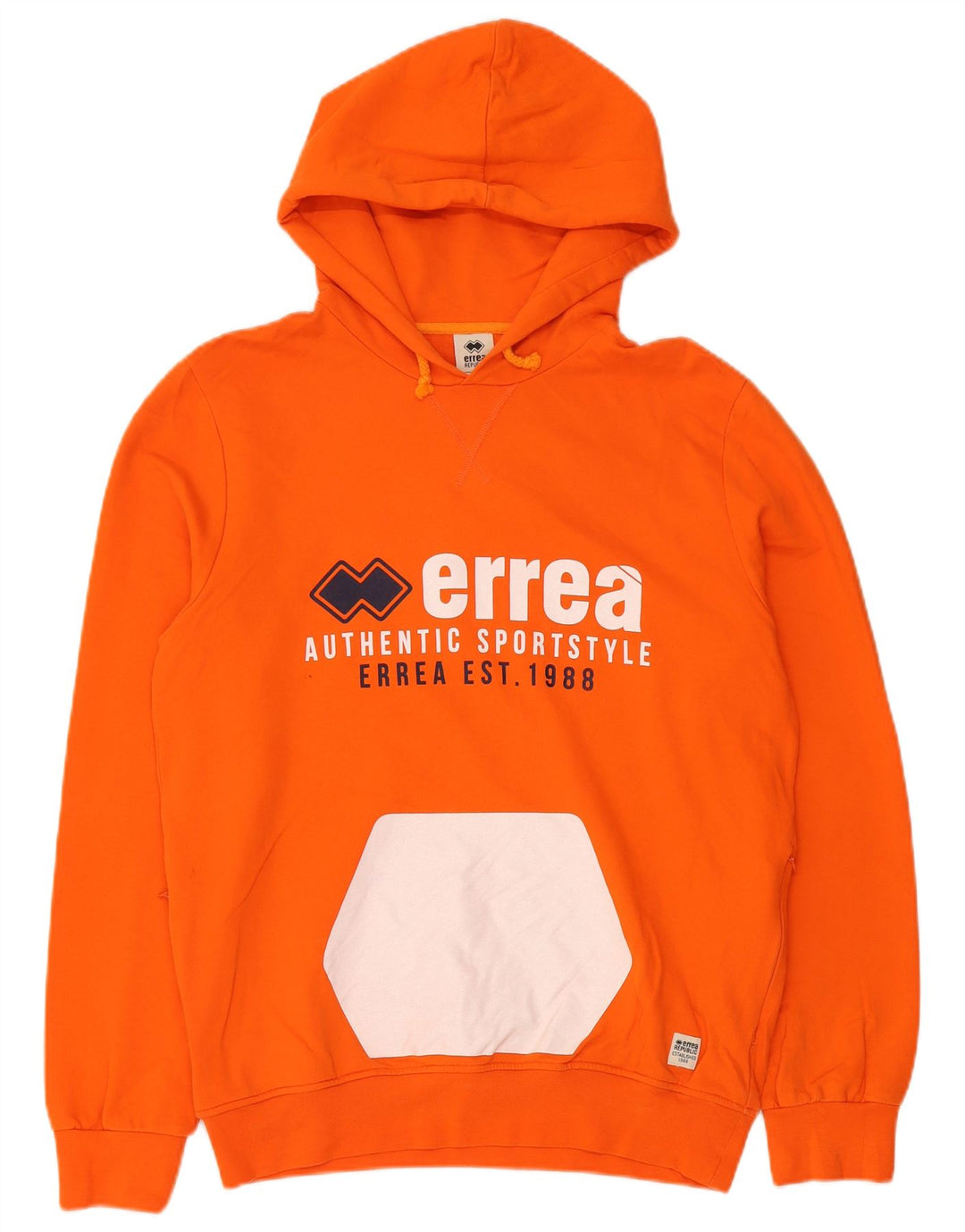 ERREA Mens Graphic Hoodie Jumper XL Orange Colourblock
