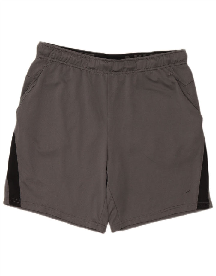 Nike Mens Dri Fit Standard Sport Shorts Large Grey Colourblock Polyester