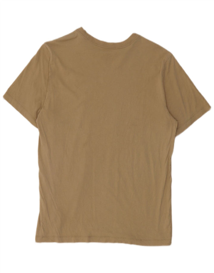 Nike Mens T-Shirt Top Medium Beige Cotton