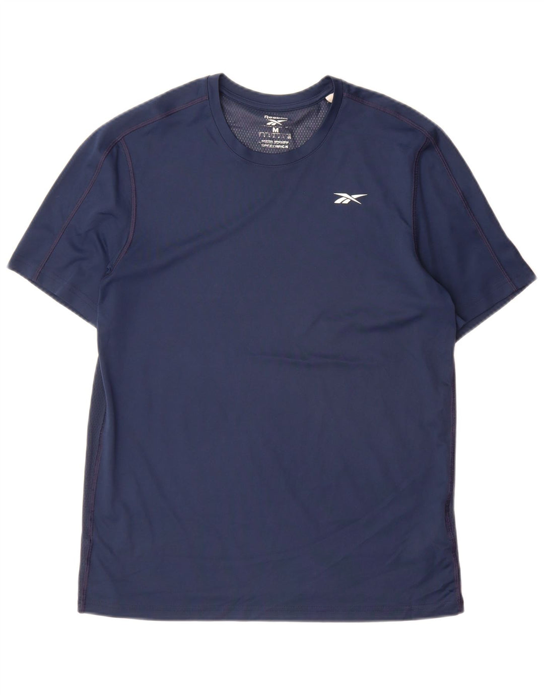 Reebok Mens Speedwick T-Shirt Top Medium Navy Blue Polyester