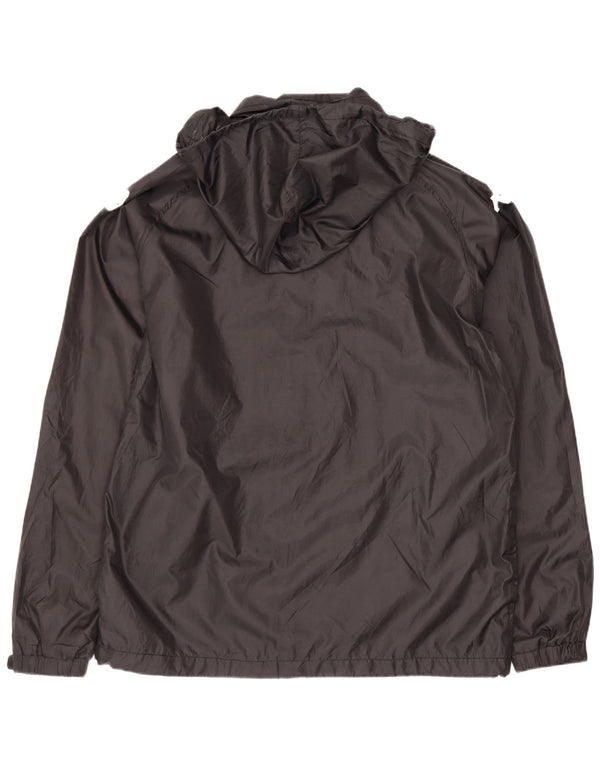 Kappa Mens Graphic Hooded Rain Jacket UK 40 Large Black Nylon Sports
