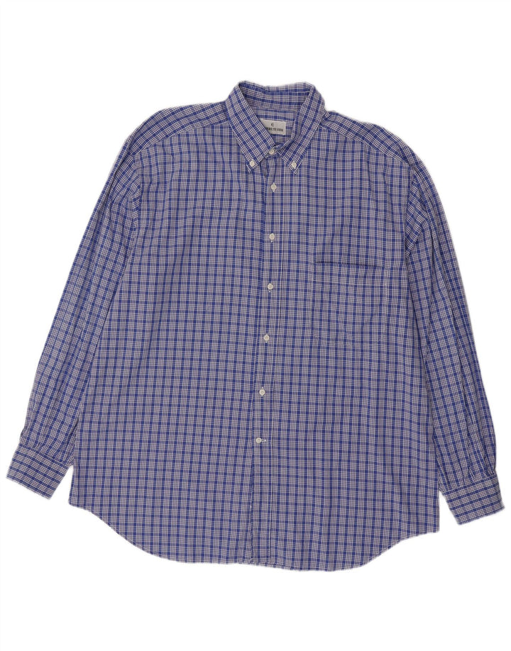 Cerruti 1881 Mens Shirt XL Blue Check