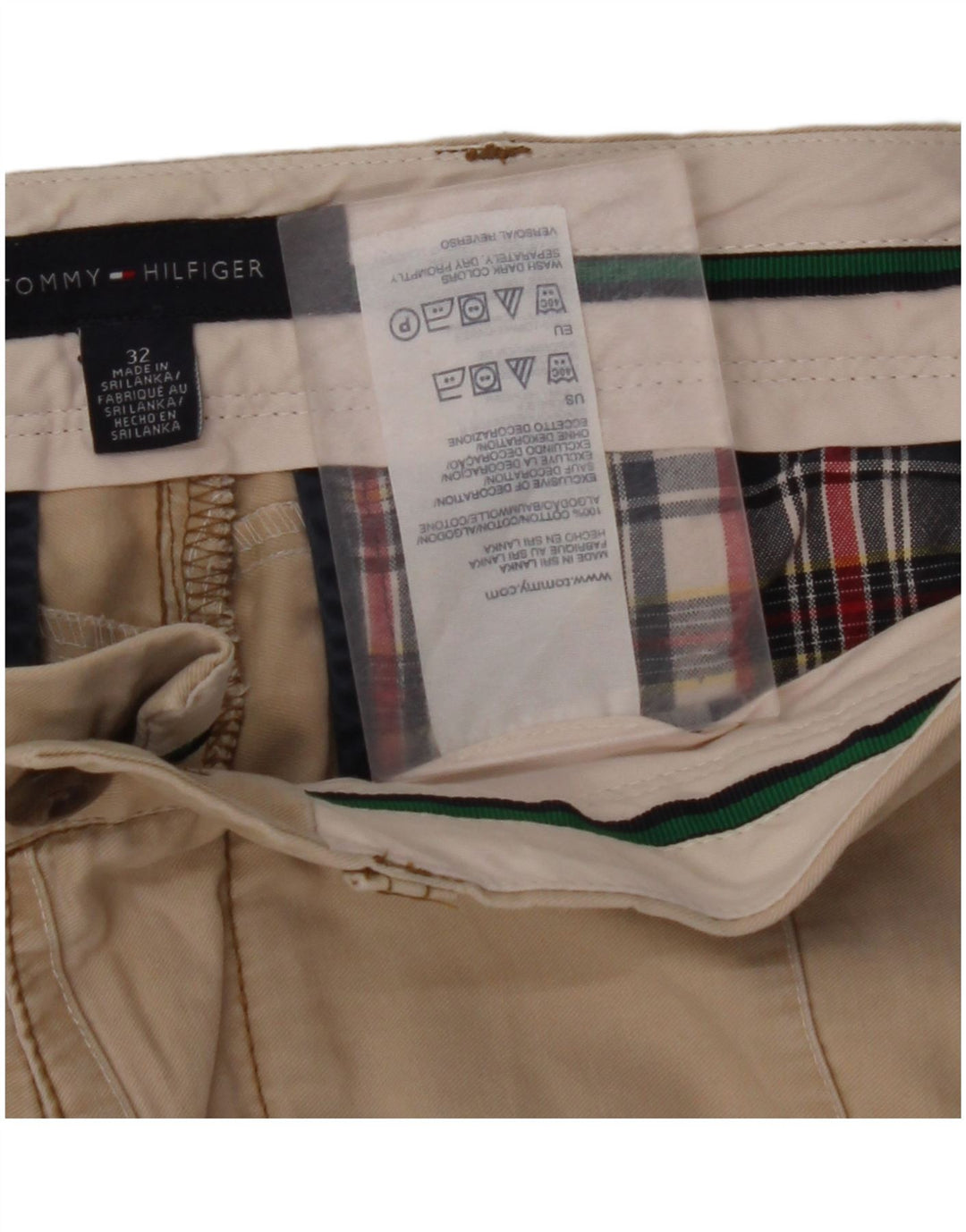 TOMMY HILFIGER Mens Chino Shorts W32 Medium Beige Cotton