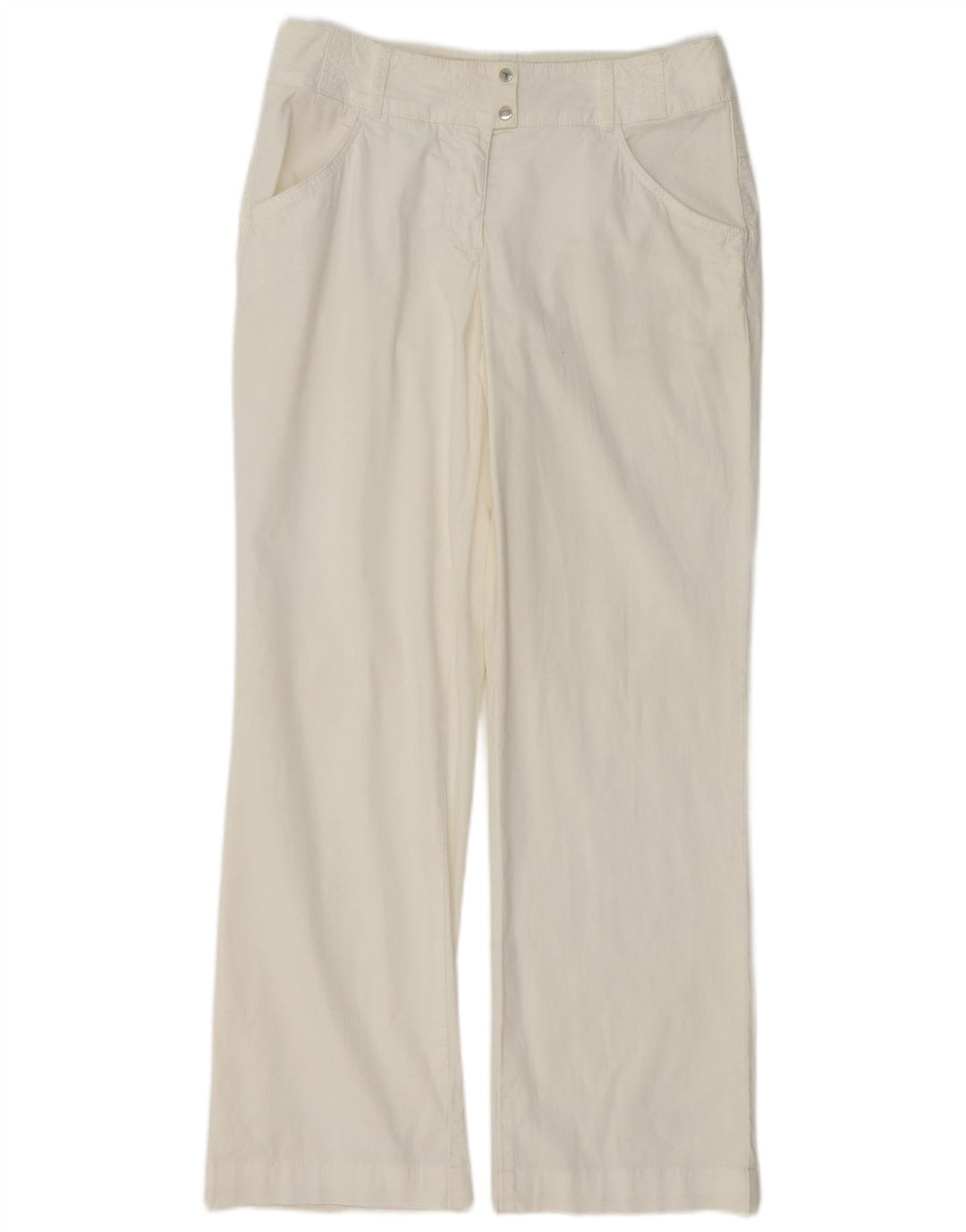 TRUSSARDI Womens Straight Casual Trousers IT 46 Large W30 L32 White