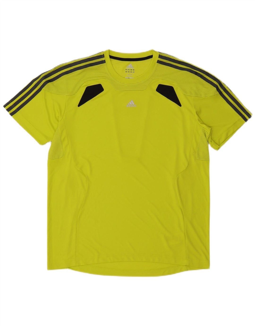 Adidas Mens Climacool T-Shirt Top Large Yellow Colourblock Polyester