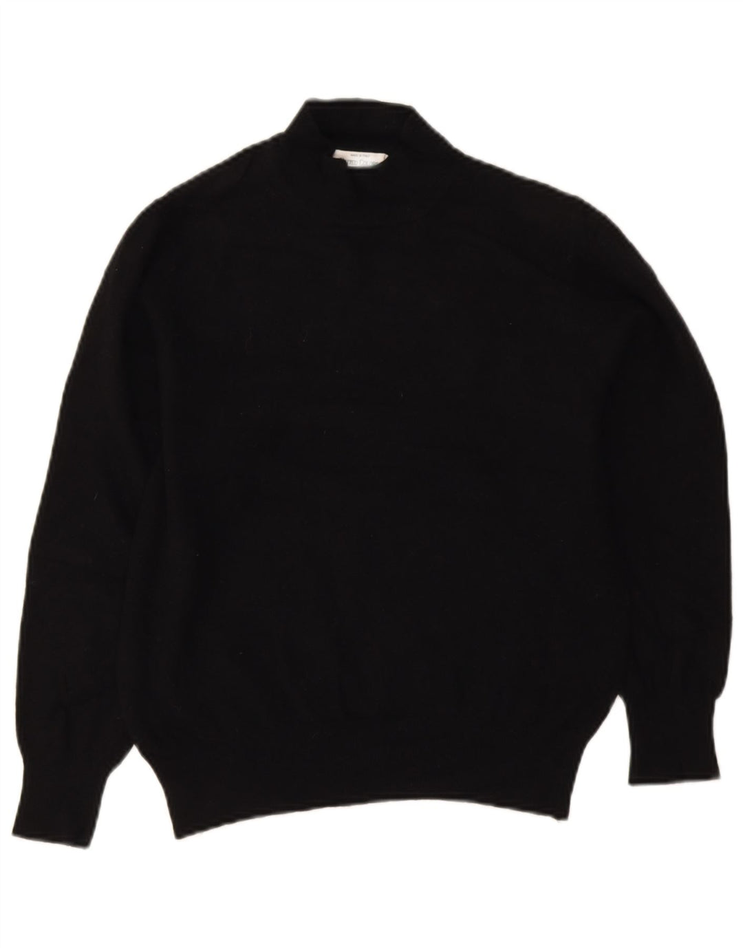 Benetton Womens Turtle Neck Jumper Sweater UK 10 Small Black